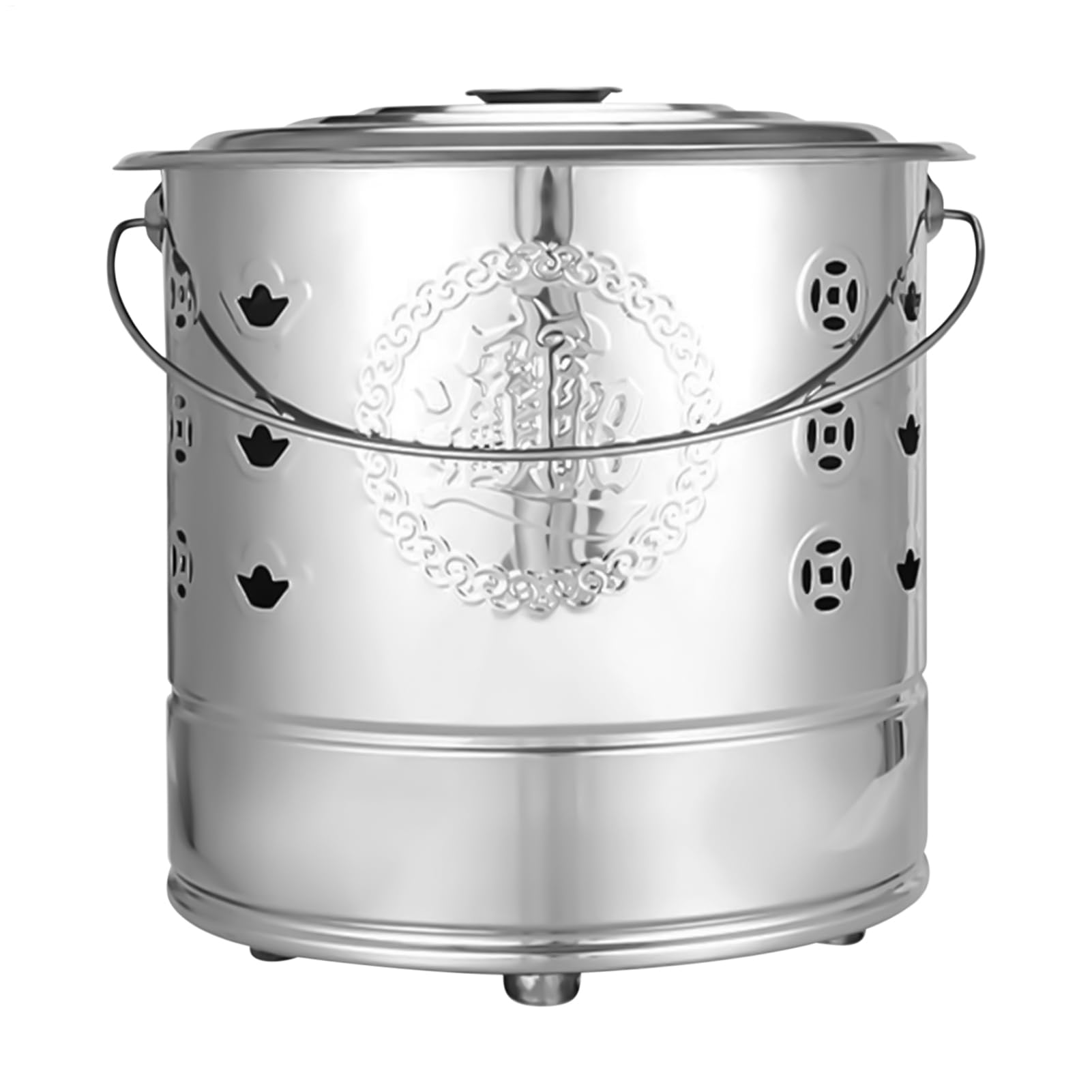 Burn Barrel - ステンレススチール バーナー インシネレーター 缶 - 取っ手付き伝統的縁起物バレル 廃材木屑落葉紙銭処理用｜LIFE QUEST