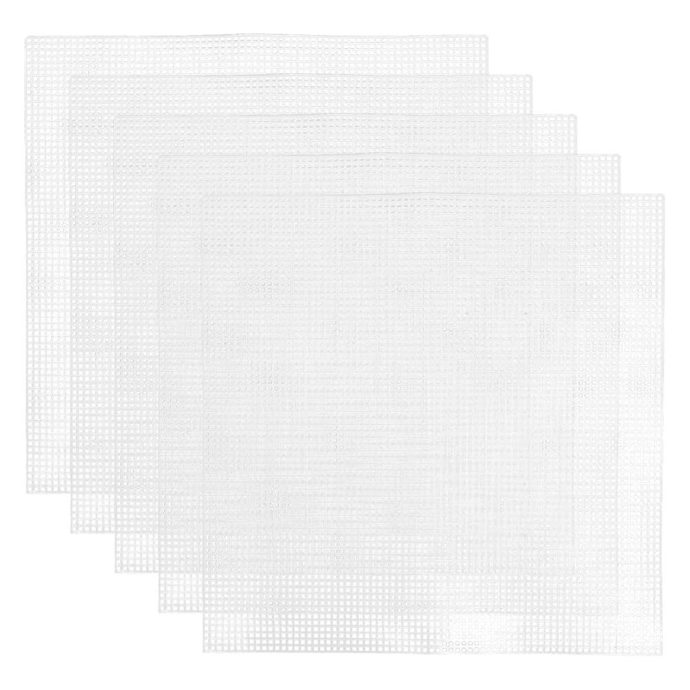 5個プラスチックメッシュシート とり捨てる能力のある 御徒面子営造 刺しゅう 差し交わす編み目 手工芸品用 軟らかい原料品