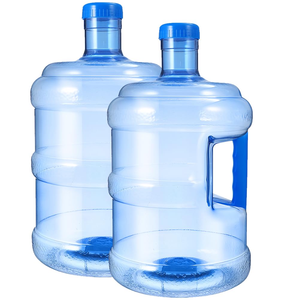 NUOLUX 2個書き割り 5L 大電気容量 水貯蔵タンク 極厚PET原料品 耐摩耗性 持ちはこびに助けになる 身寄り用水容れもの 事務室や寄り合いに至適 持ち運び分かりやすいお水容れもの