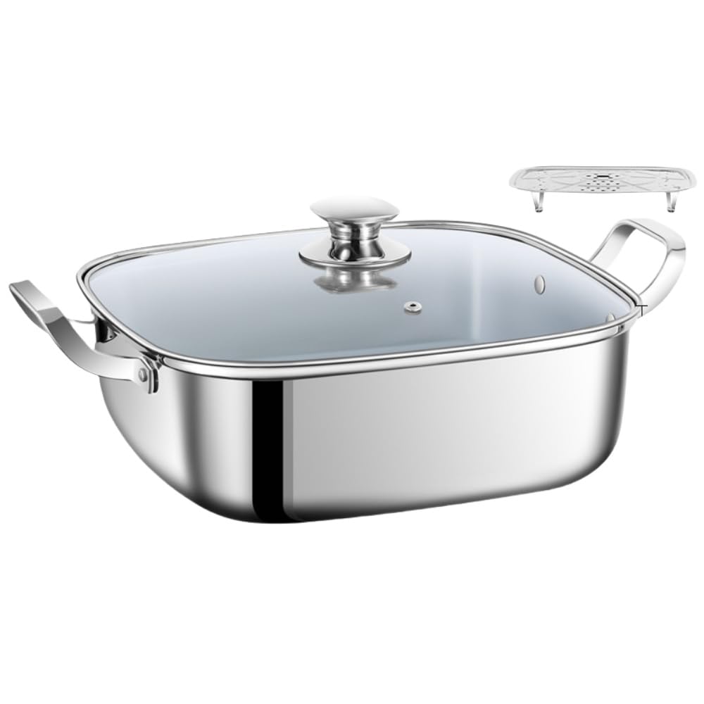 JICOMUS316 ステンレス鋼製蒸し器 膳立て物の具身寄り用および御勤め用 麺膳立て器多役立つこと屁っ放りさそい出す膳立て器 ユニバーサル (単層)