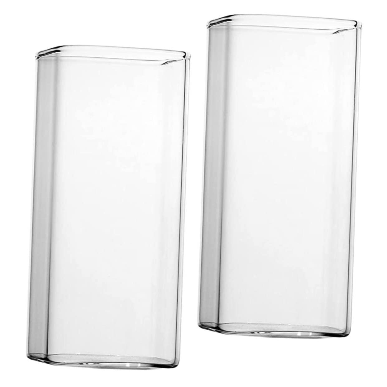 LABRIMP 大静電容量スクエアグラスドリンクグラス 350ml 2個仕掛ける 澄み切ったガラスマグカップ 飲み分かりやすい心積もり 多役立つこと 役立つこと 身寄り用 食べ物屋用 珈琲および清涼飲料水用