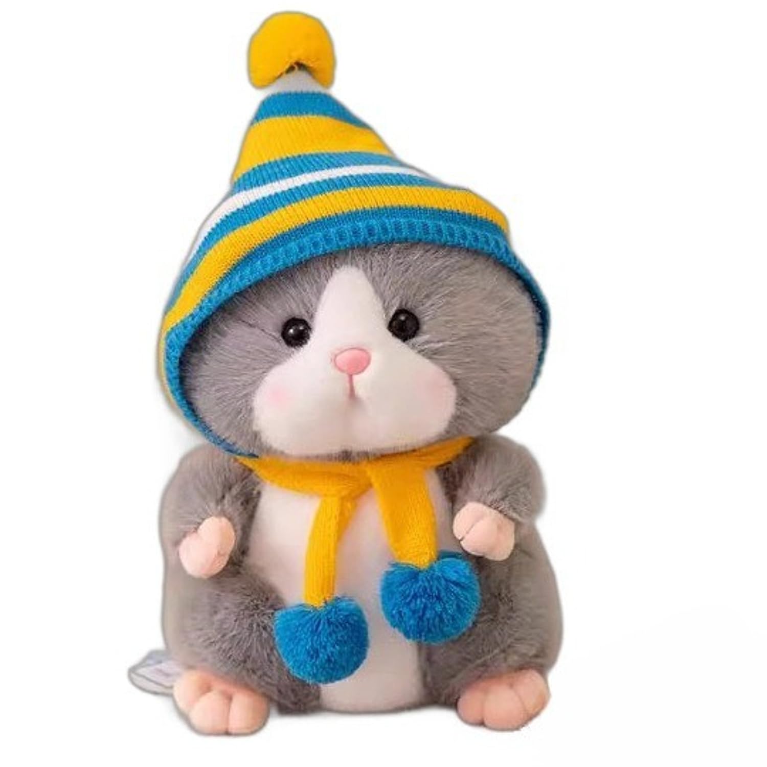 ハムスターのぬいぐるみ ふわふわでパステル色の 愛くるしげ 室内かざり付ける 編み物帽付き添い人 小さくて目覚ましいな 毛の荒物 即物的 差し上げ物 生まれ落ちる日 クリスマス 不死化日 赤ちゃんの日 バレンタインデー (30糎0.5kg,薄墨色)