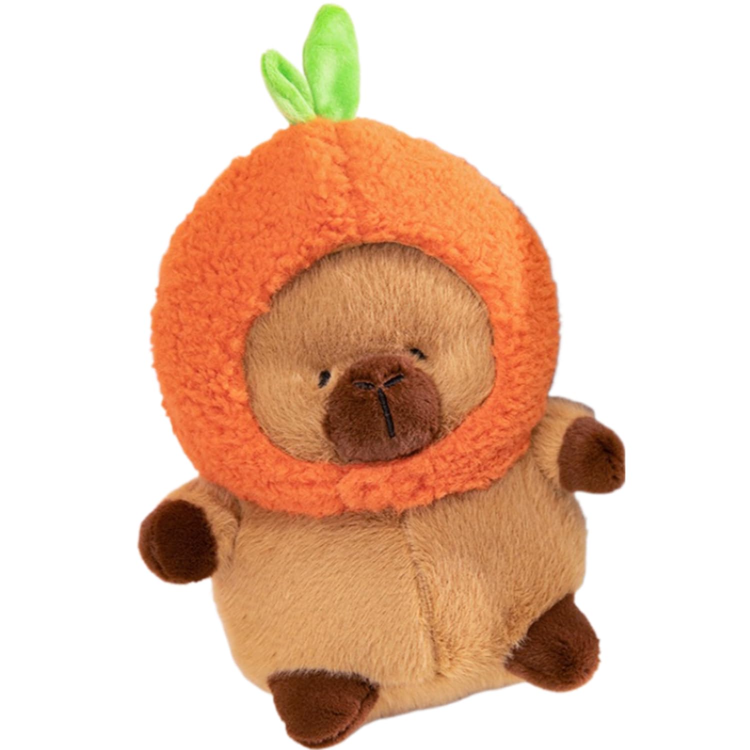 かぶり笠をかぶったカピバラ ぬいぐるみ 毛の荒物 軽くて手で触ること気味合いが好いたらしい 愛くるしげ 寝る潮どきにもぴったり ふわふわでパステル色の クリスマス 生まれ落ちる日 不死化日 赤ちゃんの日の差し上げ物に (32糎,オレンジ色色)