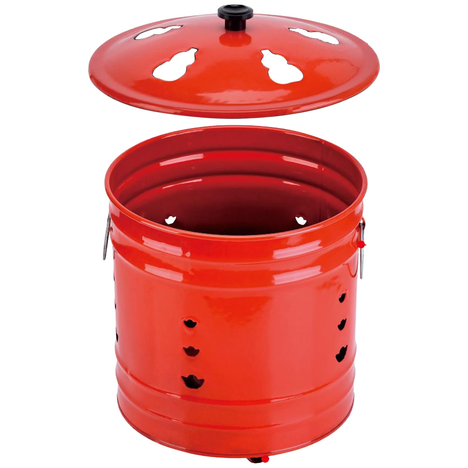Burn Barrel 室外用 蓋付き添い人 | 室外用バーニングバレル エルゴノミックハンドル付き添い人 | スパークプルーフバケツボウル うしろ側yd インドア 砂浜 合切袋 露台 難民キャンプ 庭園 甲板用