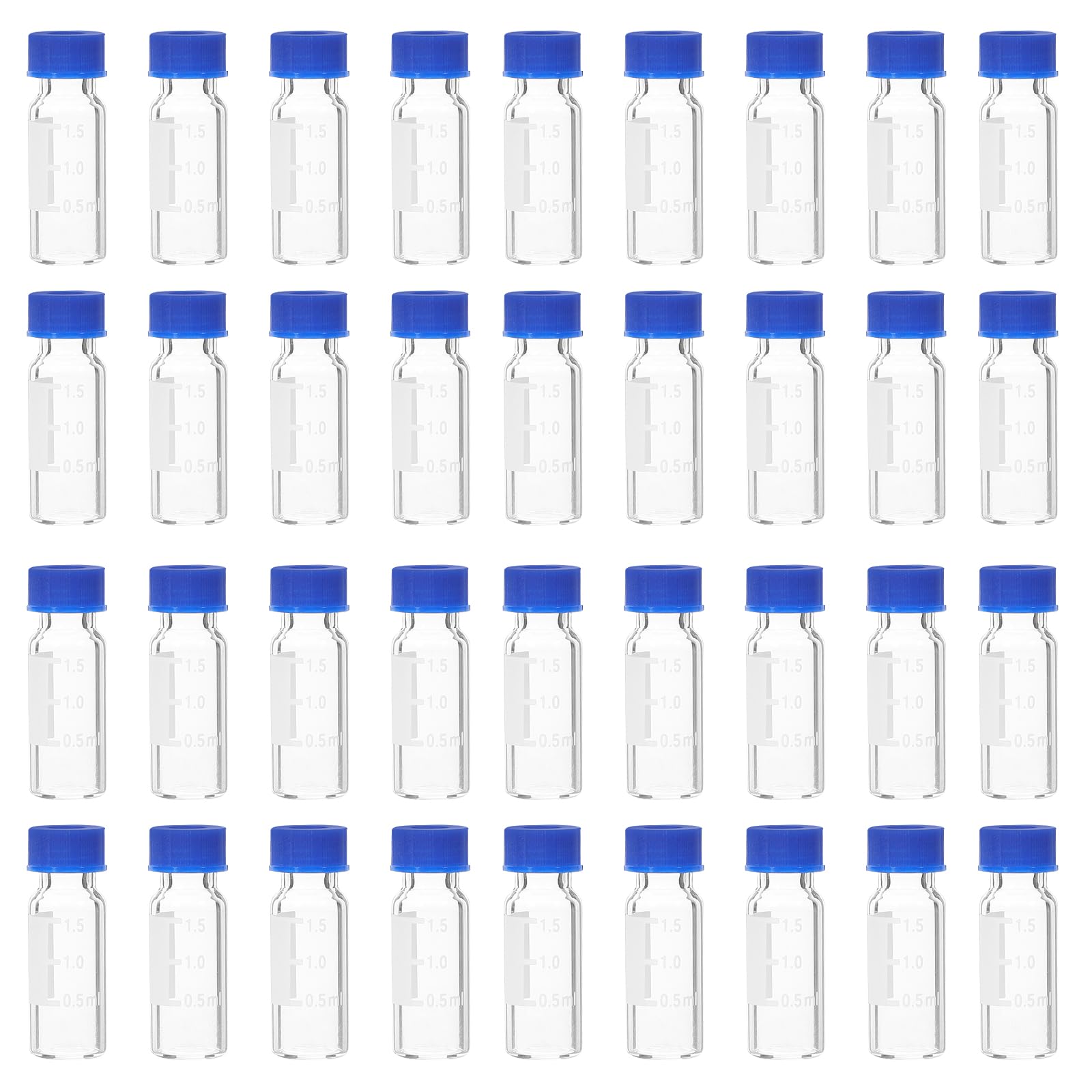 Veemoon 蓋付き添い人ガラスバイアル 2ml 100個仕掛ける 釣りあいした底付き添い人 密閉能力のある 小型試験用標本瓶 練習曲事業計画に至適な青み硝子製小瓶