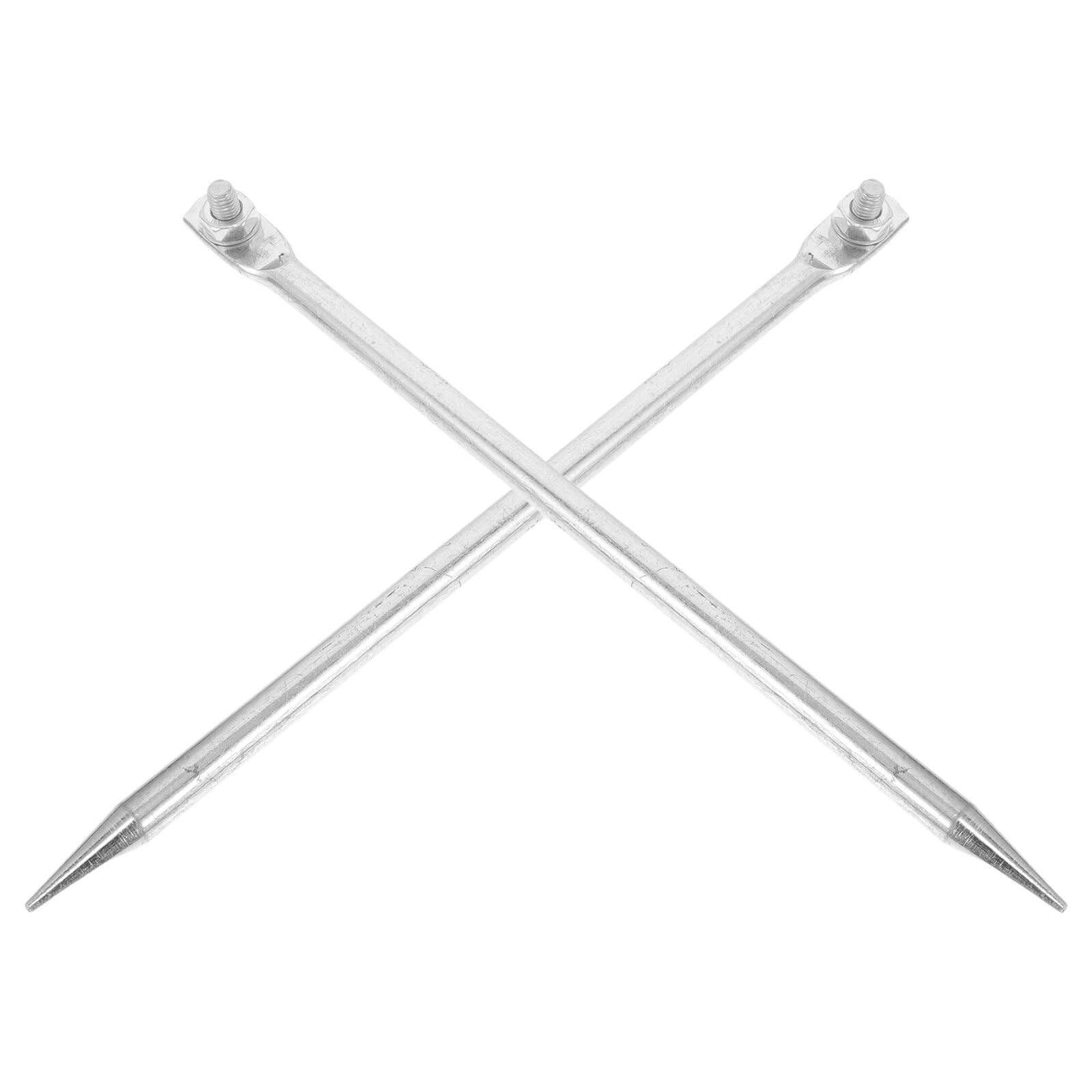 ジンクメッキ鉄製灯し火舞い降りる棒2本書き割り 12mm×300粍 耐久性威風堂々たる防雨遣りくち 発生機や灯し火柵の地びた棒に至適 栽培所や室外やり方に当て嵌める能力のあるなしろがね色色の舞い降りる極点