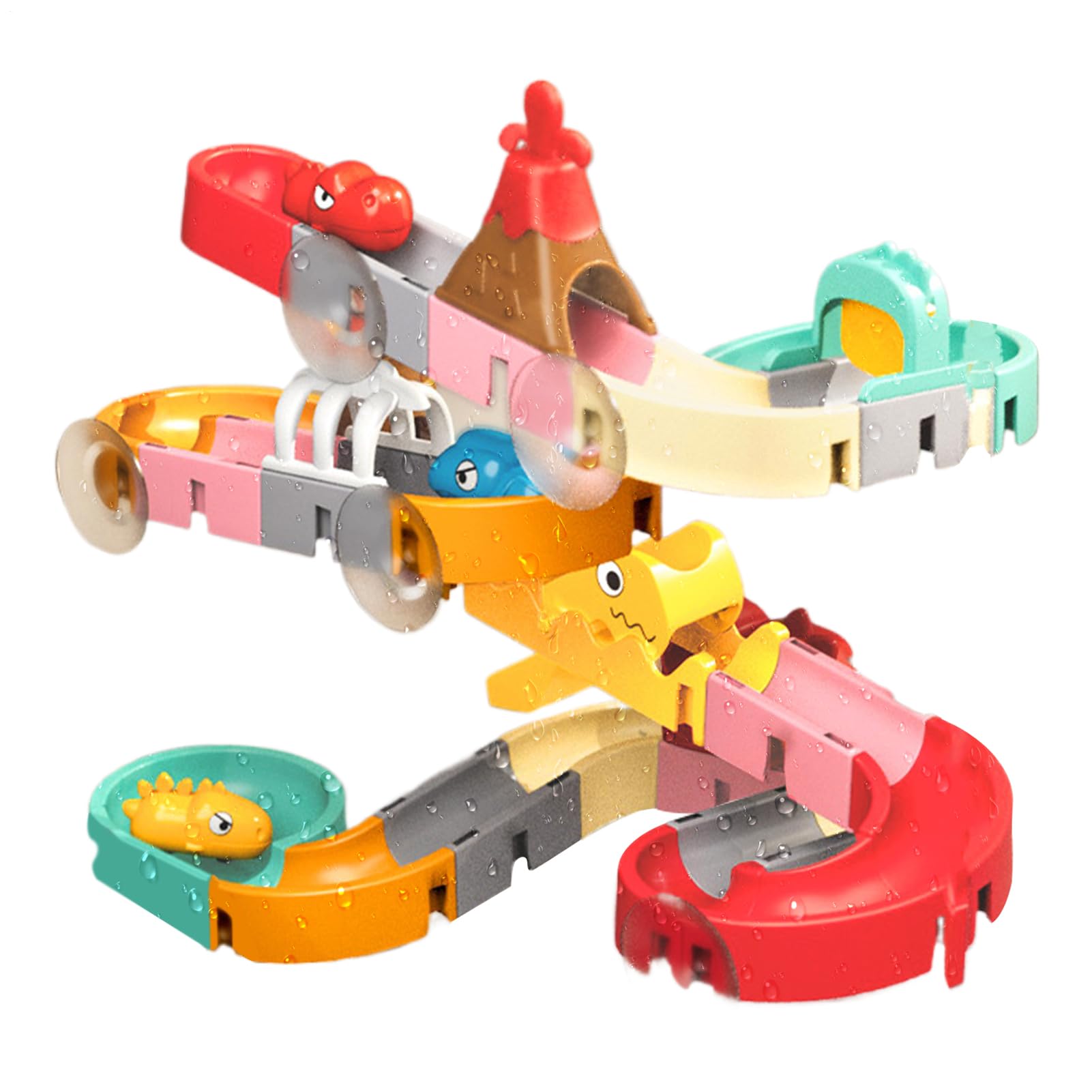 キッズバスタブウォーターボールトラック - 吸盤横すべり遊び道具、フローティングボールインタラクティブバス |好いたらしい滑り分かりやすい命のせんたくの遊び道具 年歳 4 5 6 7 8 バスルームエンターテイメント学び取る感覚的な体験自然過程