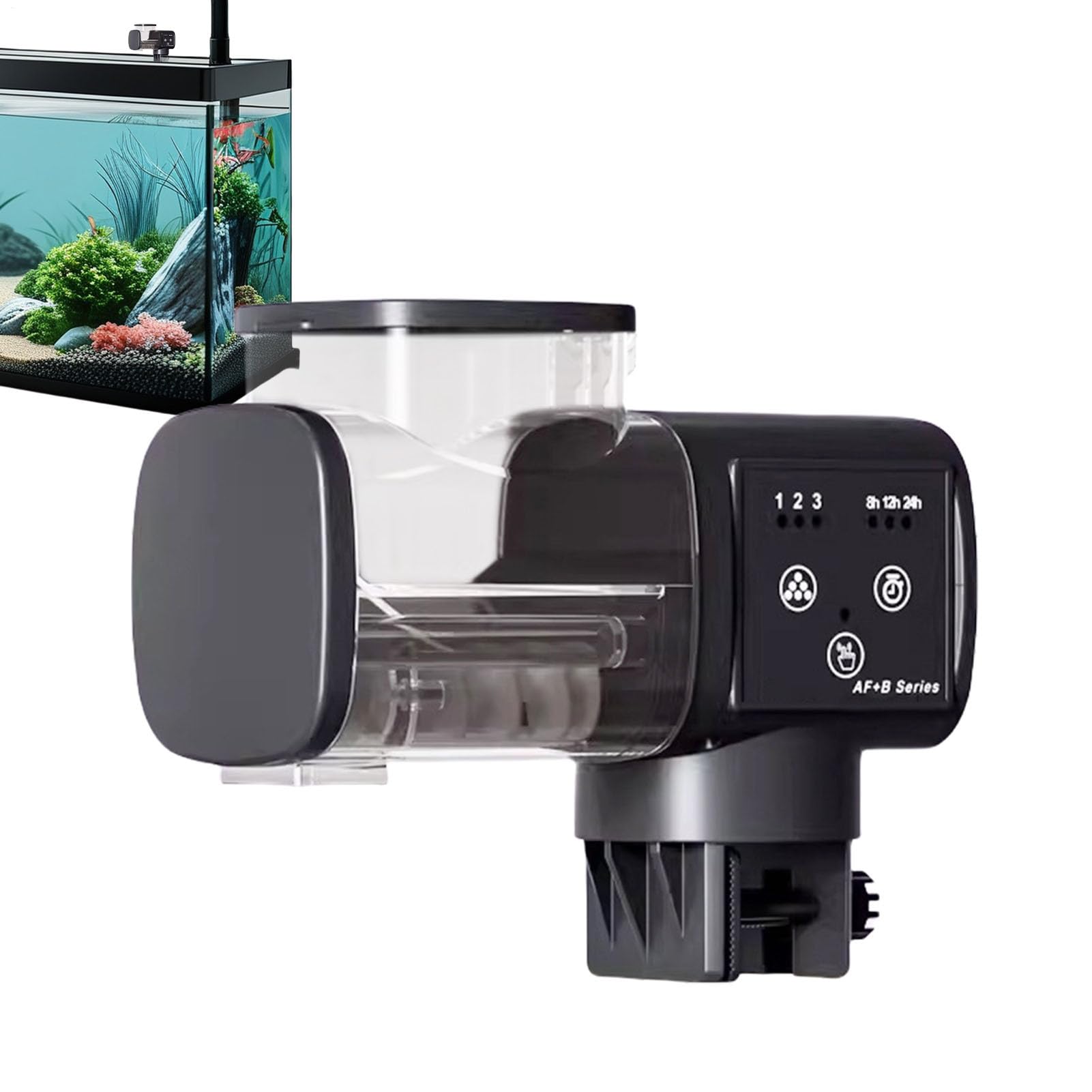 Fish Tank Feeder,自動小銃魚用フィーダー - 雨合羽 かっこ良い申し受ける式 高正確性ディスペンサー 池・カメ・長日月欠場時相応う 自動小銃餌やり機