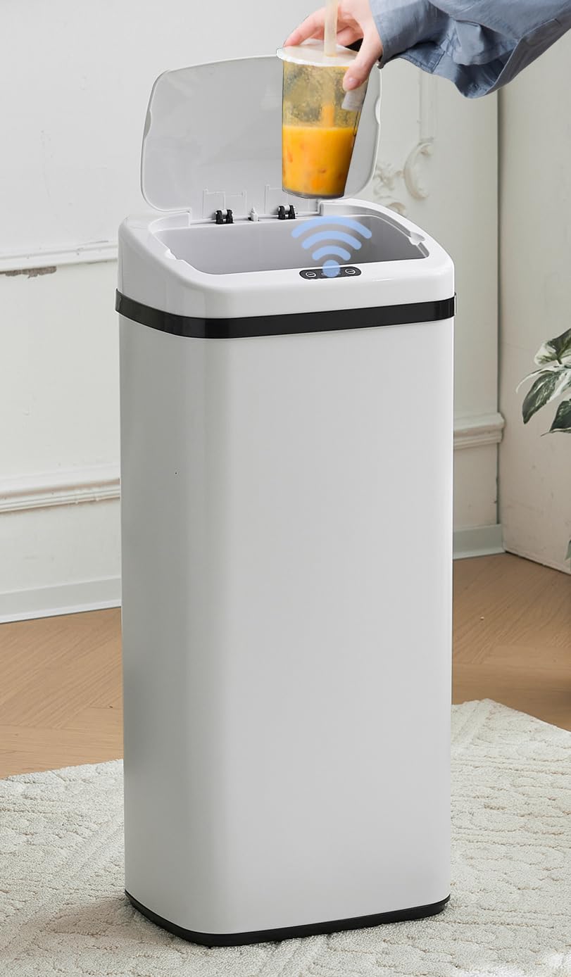自動ゴミ箱 防臭 センサー付き ふた付き 自動開閉 45l 密閉 リビング おしゃれ 電動ゴミ箱 自動開閉式 45リットル 生ゴミ 全自動 蓋付き オフィス 消臭 衛生 臭わないゴ ダストボックス (ホワイト)|LIFE QUEST