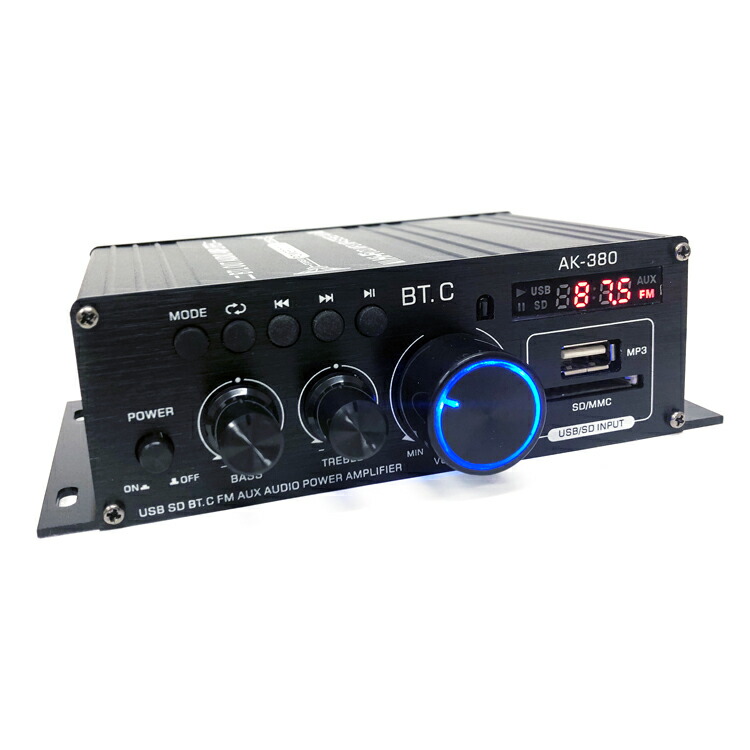 KS15 小型 アンプのみ Bluetooth対応 2chオーディオアンプ 出力20W+20W USB/SDカード