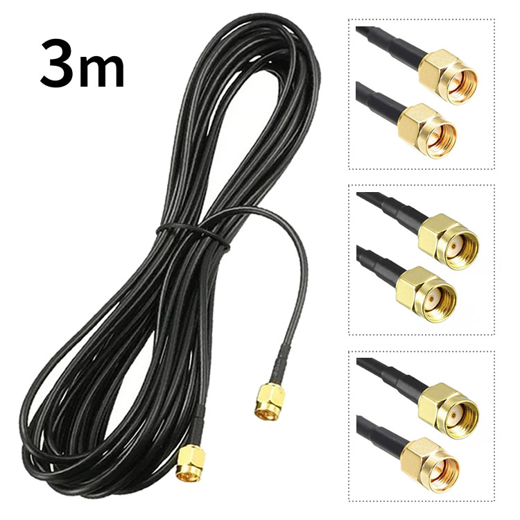 楽天市場】アンテナ延長ケーブル SMA RP-SMA 3m 同軸延長コード RG-174