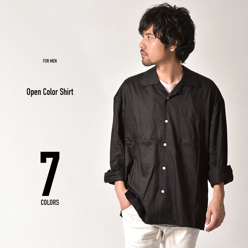 買収 元気 盆 オープン カラー シャツ 黒 メンズ コーデ Hpt Renmei Org