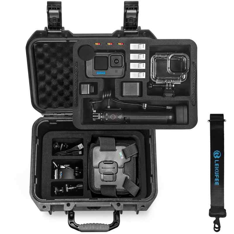 Lekufee Gopro Hero 12 防水ハードケース - Gopro Hero 13,Gopro Hero 12,Hero 11,Hero 10,Hero 9,Hero 8/Gopro Volta/Media Mod/Creator Editio