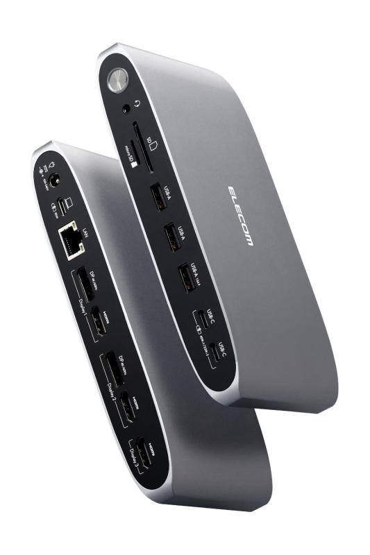 エレコム 縛ステイション 13インチ1 Displaylink相応う 3画面取りひろげる 4K/60サイクル USB PD相応う 100W しろがね色 DST-W14