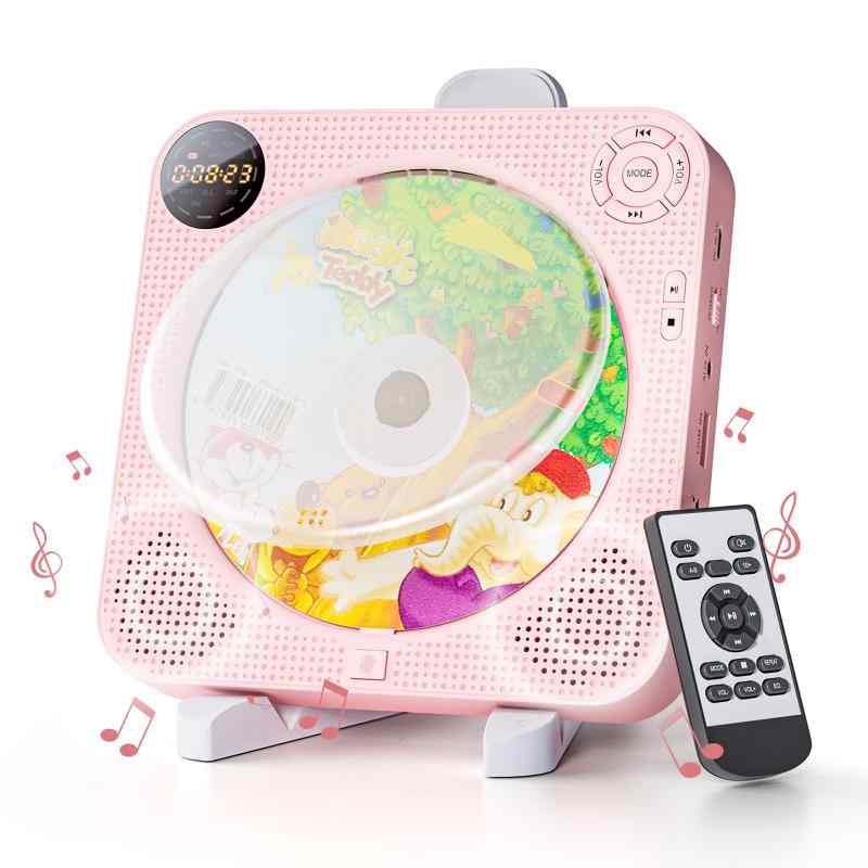 CDプレーヤースピーカー内蔵卓上置き式 Bluetooth受信/送信 ポータブルCDプレーヤー CD/FM/USB/AUXなどに対応 A-Bリピート再生 音楽鑑賞/語学学習/胎児教育 PSE認証済み 日本語説明書付き