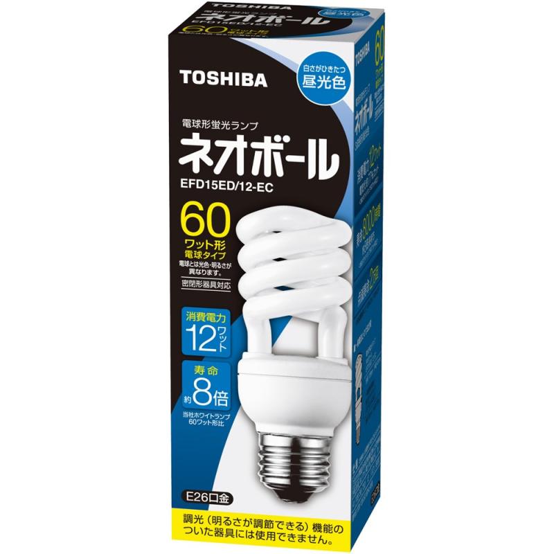 東芝 電球形蛍光ランプ ネオボール60WタイプD形|ライフスマイルアップ 店