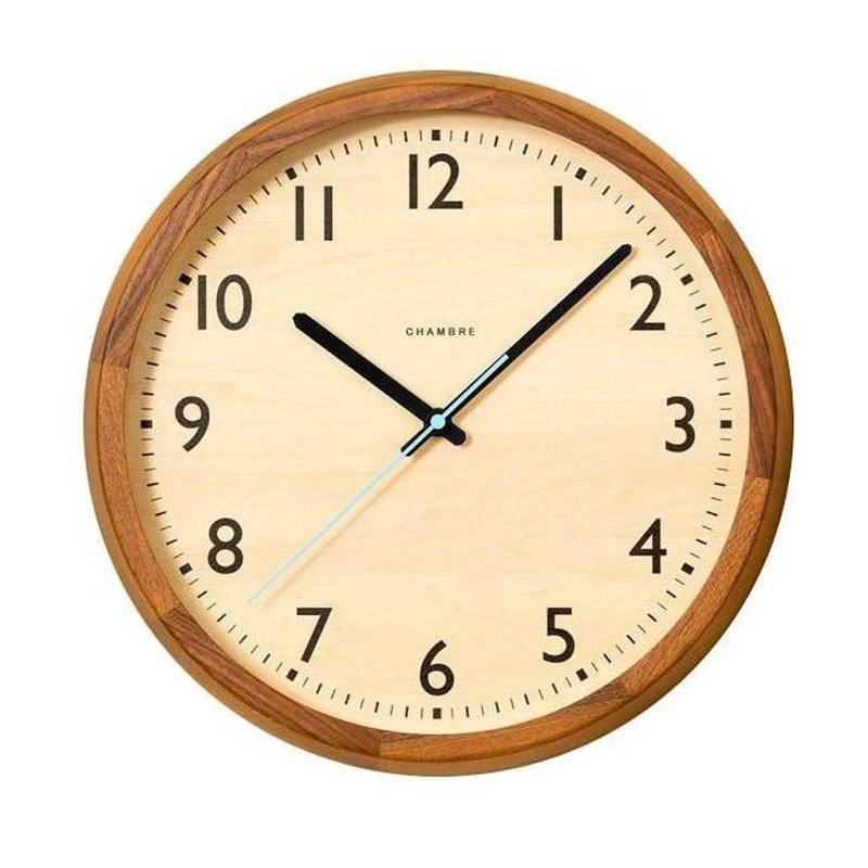 インター無し CHAMBRE DROP CLOCK 電磁波時辰儀 ウォルナット CH-039WN w306×h306×d50粍