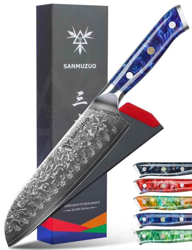 SANMUZUO 7in キッ頤三徳まかない方 - シリアの首都鋼 \u0026amp; 脂手持ち部分 - Xuan つづき物
