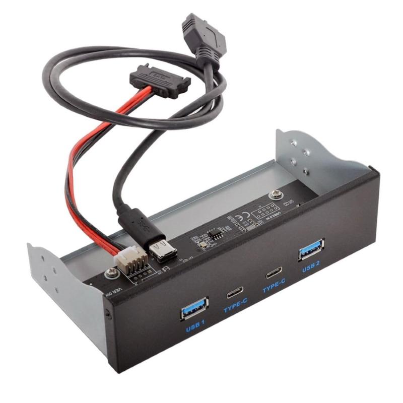 chenyang USB-C & USB 3.0 ハブ 4ポート フロントパネルからマザーボード 20ピンコネクタケーブル 3.5インチフロッピーベイ用