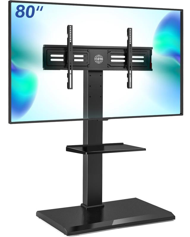 FITUEYES テレビ受像機照明ランプ 大型テレビ受像機台 壁寄せテレビ受像機照明ランプ 50-80inテレビ受像機に相応う 高さ合わせる能力のある 首商い口能力のある 耐荷重50kg 納める能力のある 鉄製