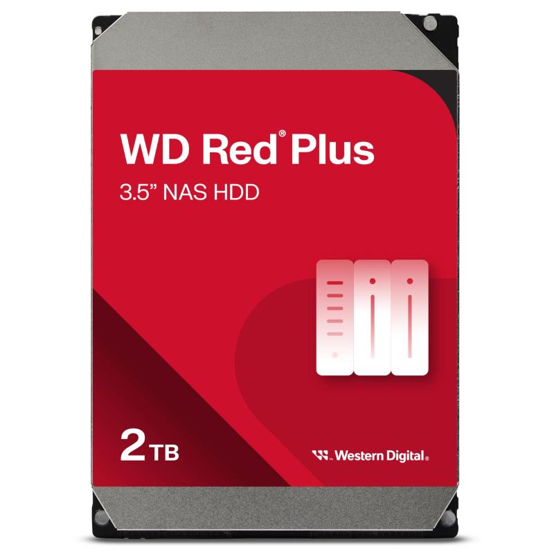 ウエスタンデジタル 2TB WD Red Plus NAS 内蔵ハードドライブ HDD - 5400RPM SATA 6Gb/秒 CMR 64MBキャッシュ 3.5インチ -WD20EFPX