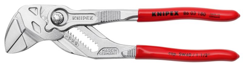 KNIPEX クニペックス プライヤーレンチ 全長180mm プラスティックコーティングハンドル クロムメッキ 8603-180|ライフスマイルアップ 店