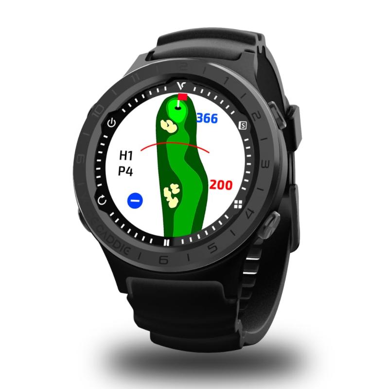 [ボイスキャディ] Voice Caddie A3 時計型ゴルフナビ ブラック IPX7防水 コース拡大機能 2グリーン切り替え グリーン高低差表示 3点間距離表示 コースレイアウト