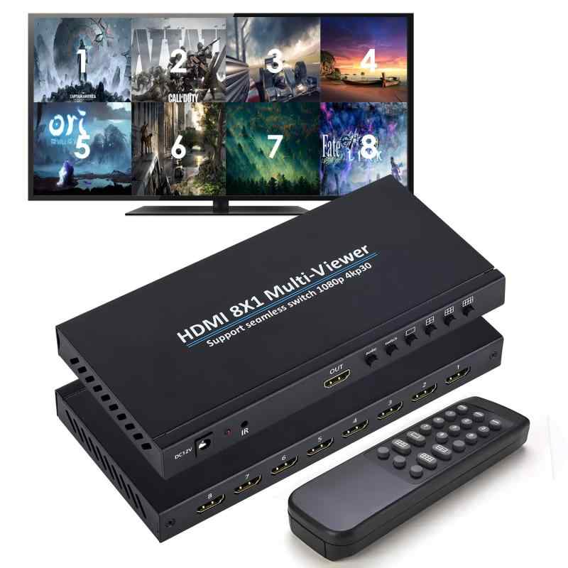 HDMI 画面うつり変わり器 8x1 1080p HDMI画面取りわけるうつり変わり器 8インプット1最終生産物 4K 30サイクル 画面うつり変わり器 hdmi 8画面 等しく見せびらかす HDMI画面 うつり変わり器 マルチビューアー テレビ受像機専門職店 売り場 ヴィデオディスク 映写機 取り組み機 など
