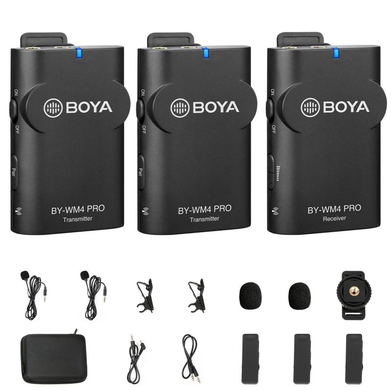 BOYA BY-WM4 BY-WM4 PRO K2 TRS/TRRS接続 カメラ/スマホ用ワイヤレスマイク(2個送信機+1個受信機) 8,914円