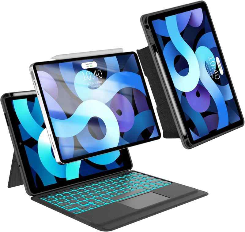高級版「横/縦両方対応」iPad Pro 13 (M4) キーボード ケース 2024 iPad Pro 13インチ (M4) 専用（A2925、A2926、A3007）タッチパッド搭載 超薄 軽量 分離式 ワイヤレス bluetoothキーボードカバー