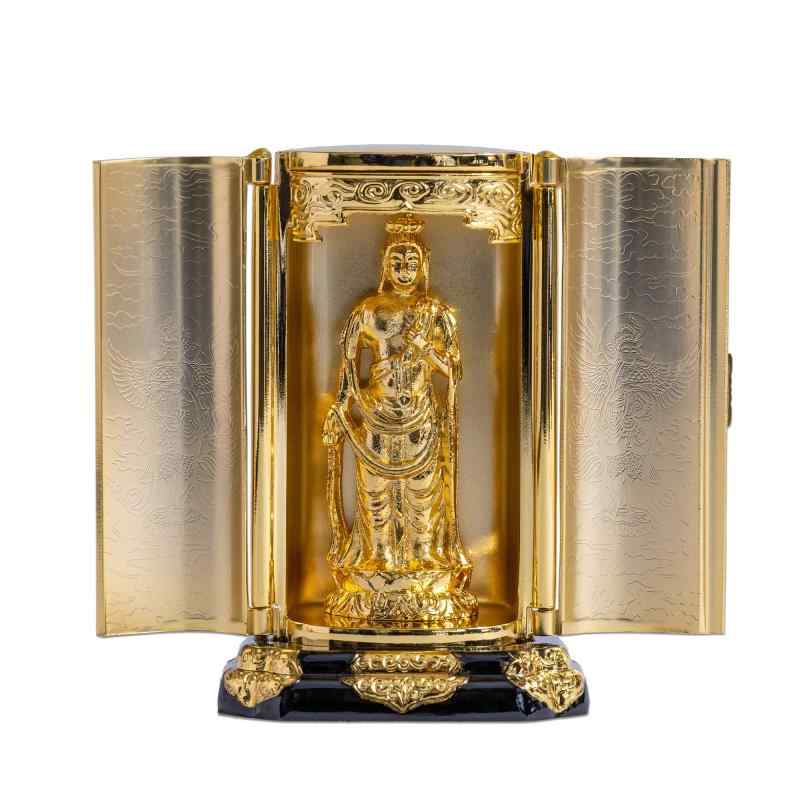 仏像 十一面観音菩薩 厨子入り口・入口(金メッキ/24金)＿『天台宗・真言宗・臨済宗』 陵丘銅器 (じゅういちめんかんのんぼさつZ) その他-キッチン用品・食器・調理器具