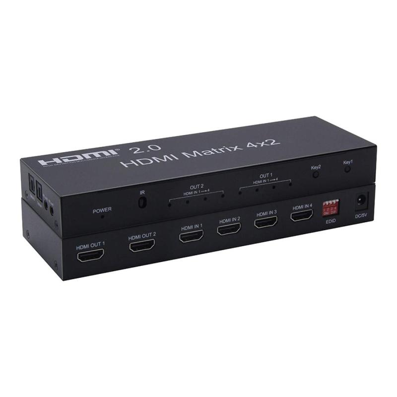 2.0 HDMIマトリックス4x4 / 4X2、4K 60Hz 1080p（RGB/YUV 4：4：4）スイッチスプリッター4入力4出力コンバーターRS232 EDIDスイッチ｜ライフスマイルアップ　店