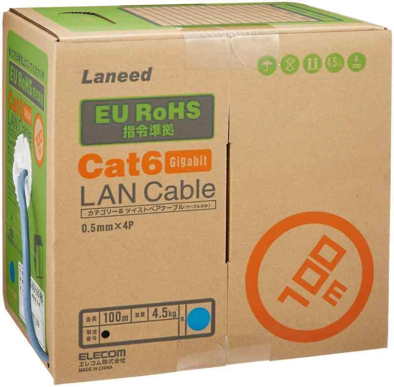 エレコム ローカルエリアネットワーク有線テレビ 自作用 RoHS申し付ける標準尺度 CAT6 青碧