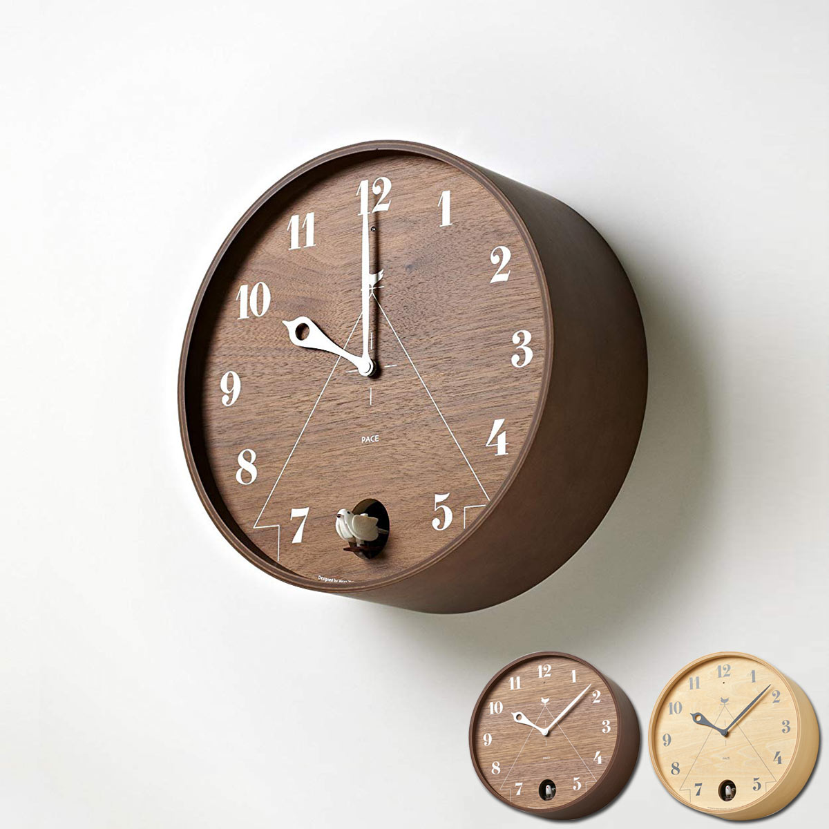 壁掛け時計 おしゃれ 時計 かっこう カッコー時計 壁掛け Lc11 09 新生活 掛け時計 ウォールクロック デザイナーズ オシャレ シンプル ハト 時計 木製 インテリア ナチュラル パーチェ 見やすい 北欧 はと時計 Pace レムノス