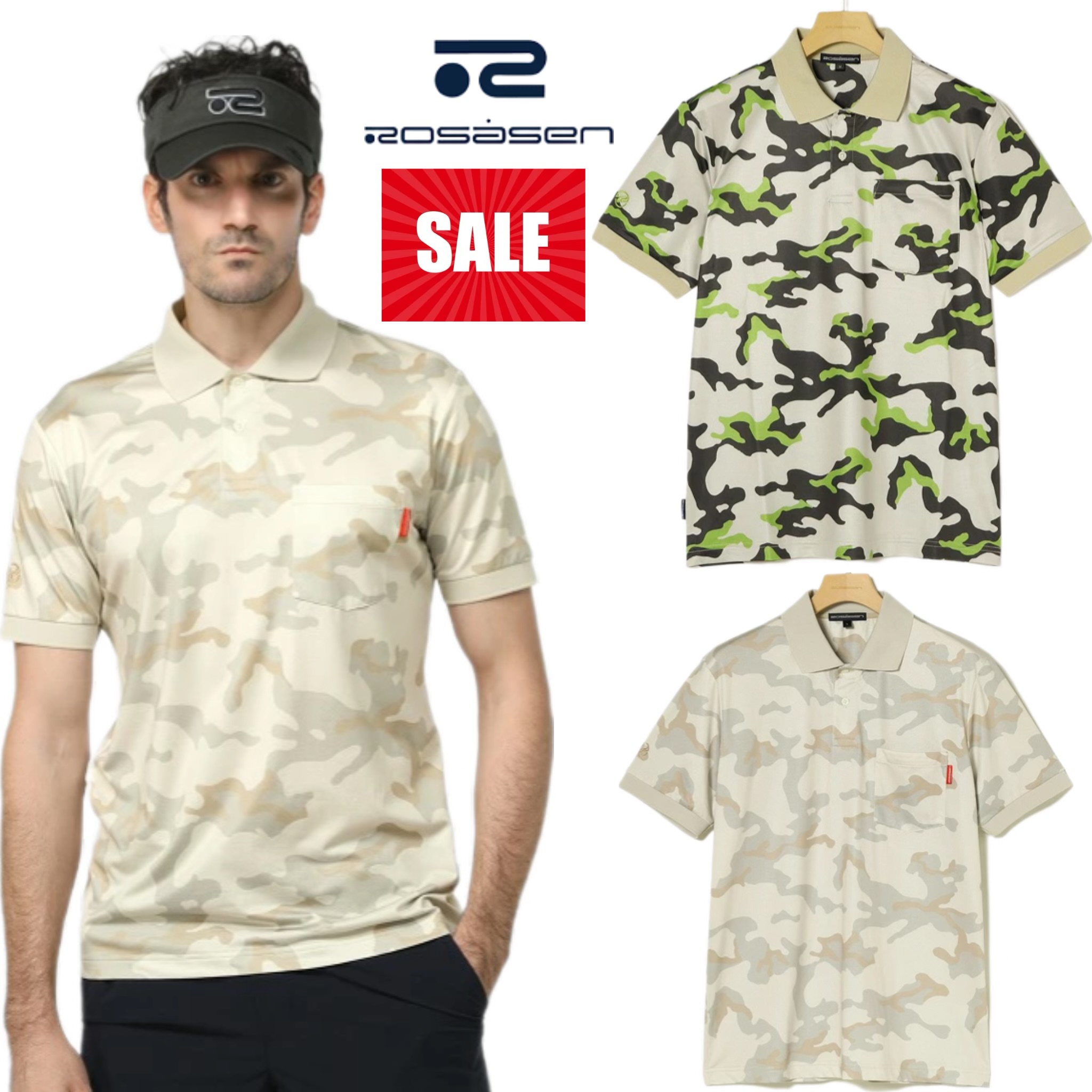 【最大10%OFFクーポン+最大ポイント10倍】★SALE★Rosasen ロサーセン ポロシャツ 半袖 メンズ ゴルフウェア サーフ サーファー ストレッチ おしゃれ ブランド 0442134248006 お取り寄せ商品|Lifestyle Select Store TrueS