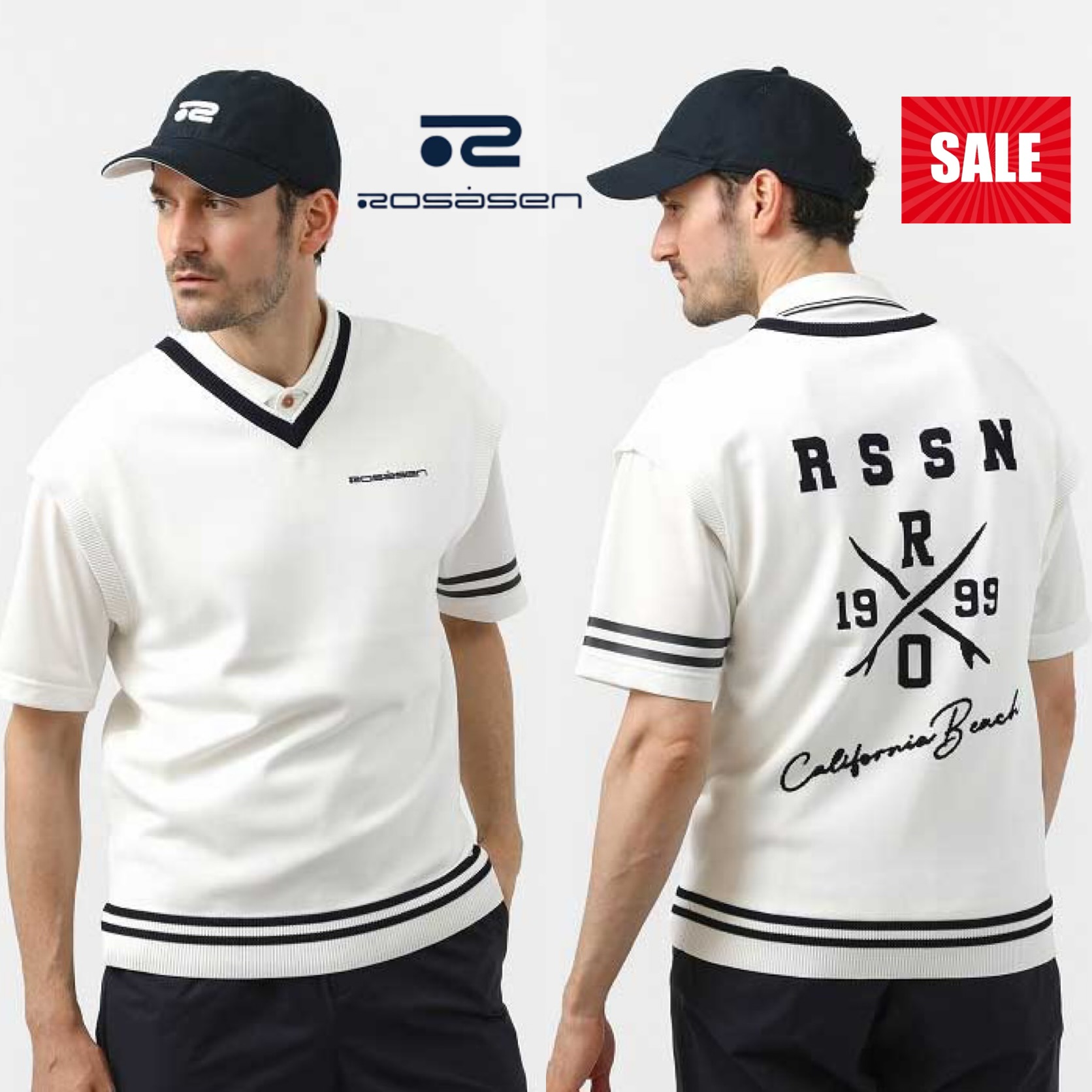 【楽天市場】Rosasen ロサーセン ベスト ニット ノースリーブ メンズ おしゃれ ブランド ストレッチ ゴルフ サーフ オーバーサイズ