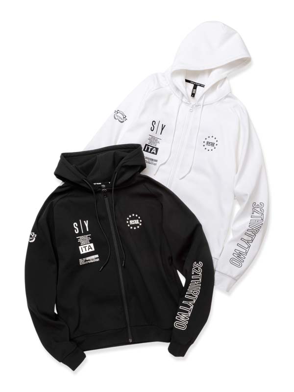 【~10%OFFクーポン券\u0026尖んがり最大限度10倍】SY32 by SWEET YEARS ティーシャツ パーカー メンズ 今めかしい ブランド名 運動競技 形づくる ゴルフ ダブル編み物 ジップアップ 14504 お取り寄せ商いもの