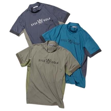 SY32 by SWEET YEARS ゴルフウェア モックネックシャツ Tシャツ 半袖 メンズ おしゃれ かっこいい ブランド SYG-25S021【お取り寄せ】