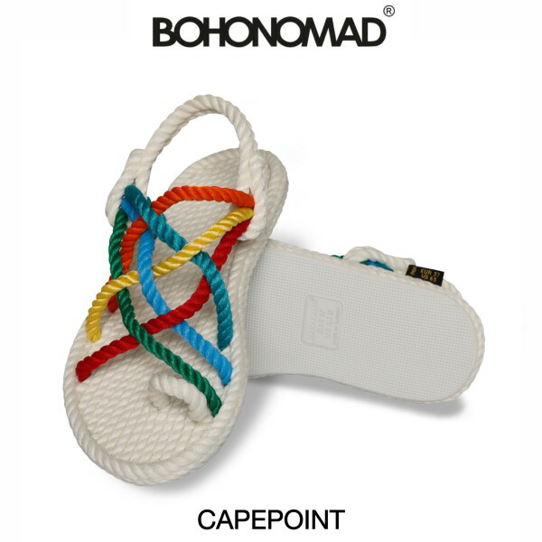 【~10%OFFクーポン券\u0026尖んがり最大限度10倍】ボホノマド BOHONOMAD サンダル メンズ レディース 歩き分かりやすい 今めかしい ブランド名 CAPEPOINT  WHITE