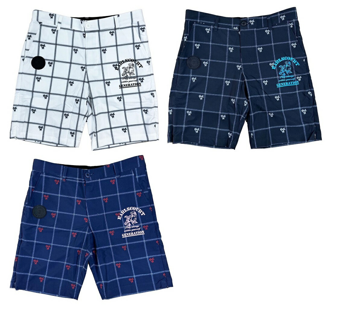 EARLSCOURT アールズコート ゴルフウェア チェックドットショートパンツ CHECK メンズ かっこいい EC-G045 お取り寄せ商品