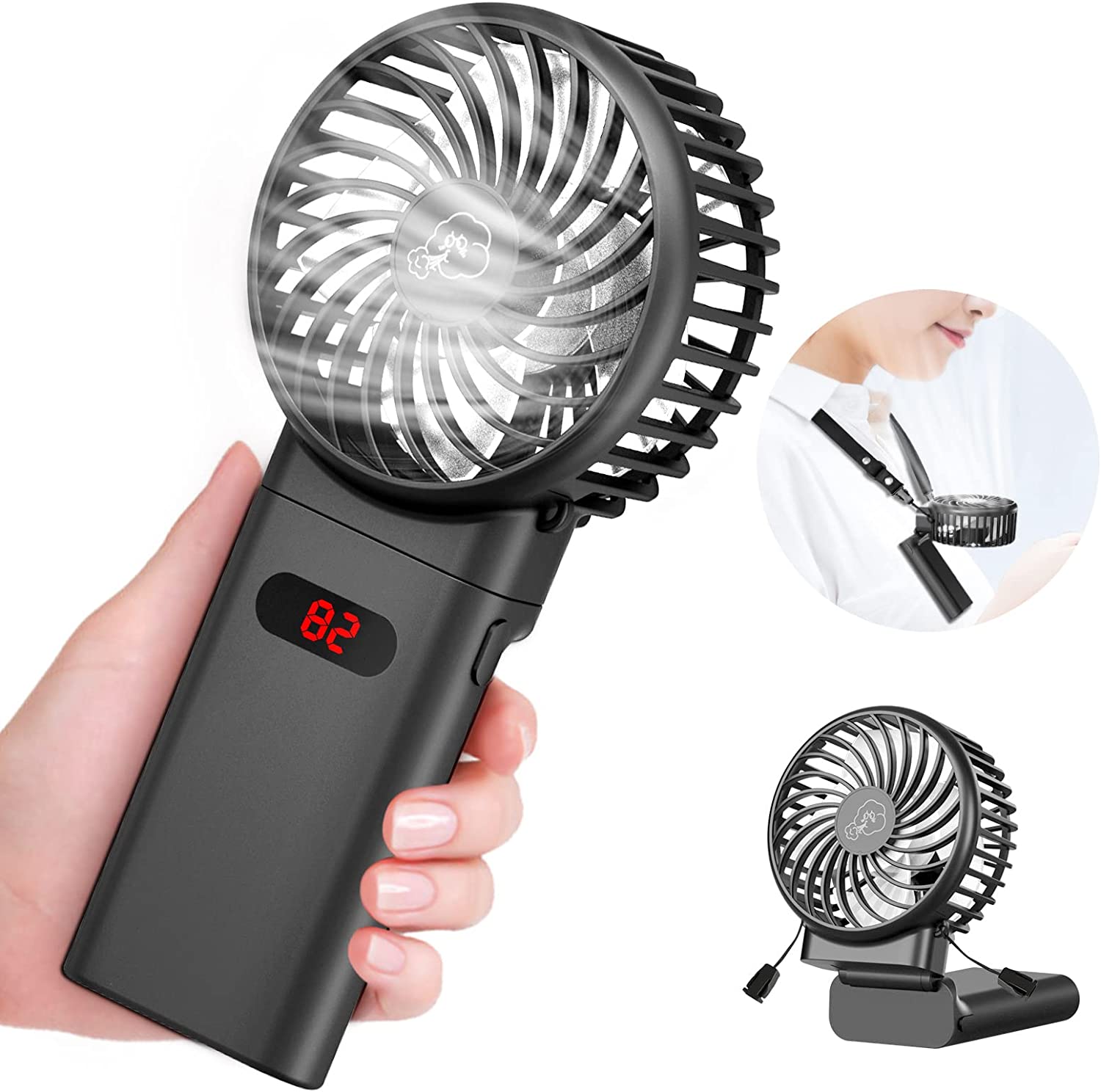 特売 卓上扇風機 ローズピンク ミスト付 USB充電式 3段階風量調節