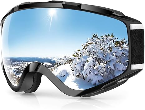 スキーゴーグル スノボ ゴーグル スノーボードゴーグル アップグレードOTG広視野球面レンズ UV400保護 防風/防雪/曇り防止 紫外線防止 メガネ対応 軽量と耐衝撃 大人男女の登山 スキー用のスポーツゴーグル