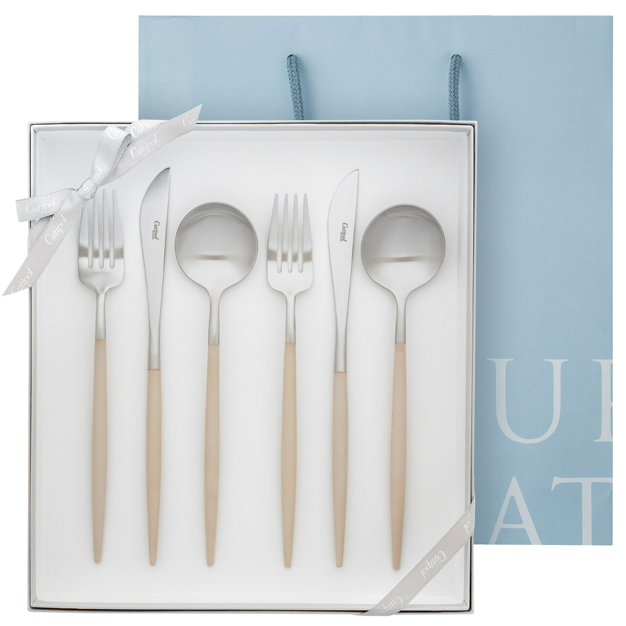 ★Cutipol クチポールGOA ディナー6pcs 箱付き　美品　ライトグレー 楽天市場】【正規取扱店】 クチポール GOA/ゴア ディナー 6本 ギフト