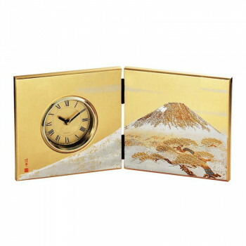 ＼今だけ！エントリーで尖んがり5倍！／ まえじゅう塗師細工 屏風時辰儀 白富士(G) 7W-224【貨物輸送無料】