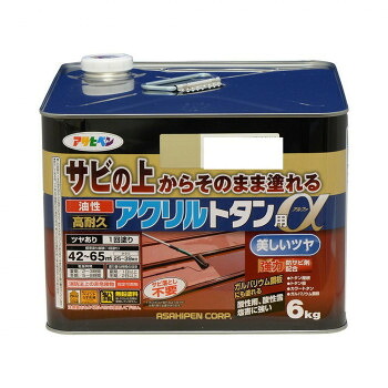 ＼今だけ！エントリーで尖んがり5倍！／ アサヒペン 大屋根用絵の具 油性高耐久アクリル樹脂トタン用α 6kg ニュー皮膚軟化剤【貨物輸送無料】