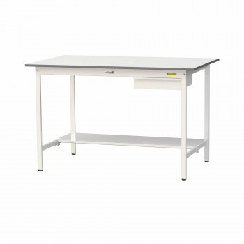 \今だけ!エントリーでポイント5倍!/ 山金工業(YamaTec) SUPH-1590UT-WW ワークテーブル150シリーズ 固定式 キャビネット付 (H950mm) 1500×900mm (半面棚板付)【送料無料】|LifeUp