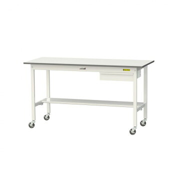 ＼今だけ！エントリーでポイント5倍！／ 山金工業(YamaTec) SUPC-1560UT-WW ワークテーブル 150シリーズ 移動(H825mm)(半面棚板・キャビネット付き)【送料無料】｜LifeUp