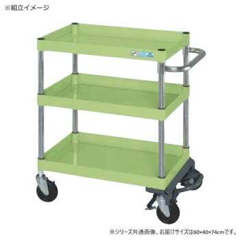 ＼今だけ！エントリーで尖んがり5倍！／ サカエ CSパール手押し車中量手合い フットブレーキ付 緑であること CSP-6073BR【貨物輸送無料】
