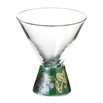 有田焼 福泉窯 有田浪漫グラス SAKE GLASS 台形 染錦葡萄 グリーン【送料無料】