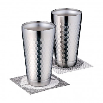 ツチメ 2層タンブラーペア350ml(コースター付) CTHM-05-KI 4115-061【送料無料】